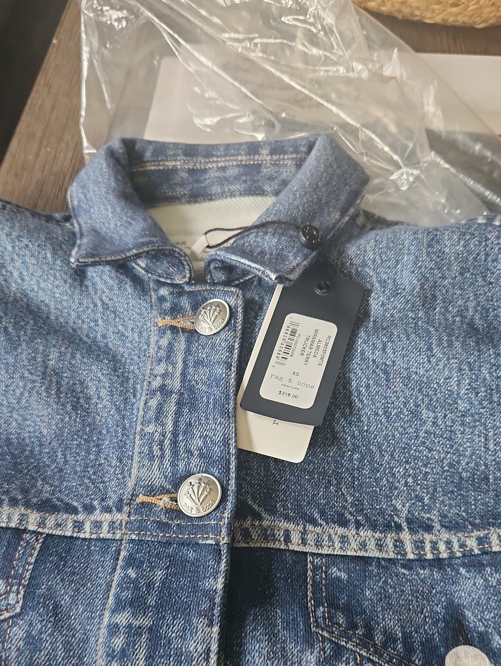 rag & bone Blue Washed Denim Jacket - Picture 2 of 2